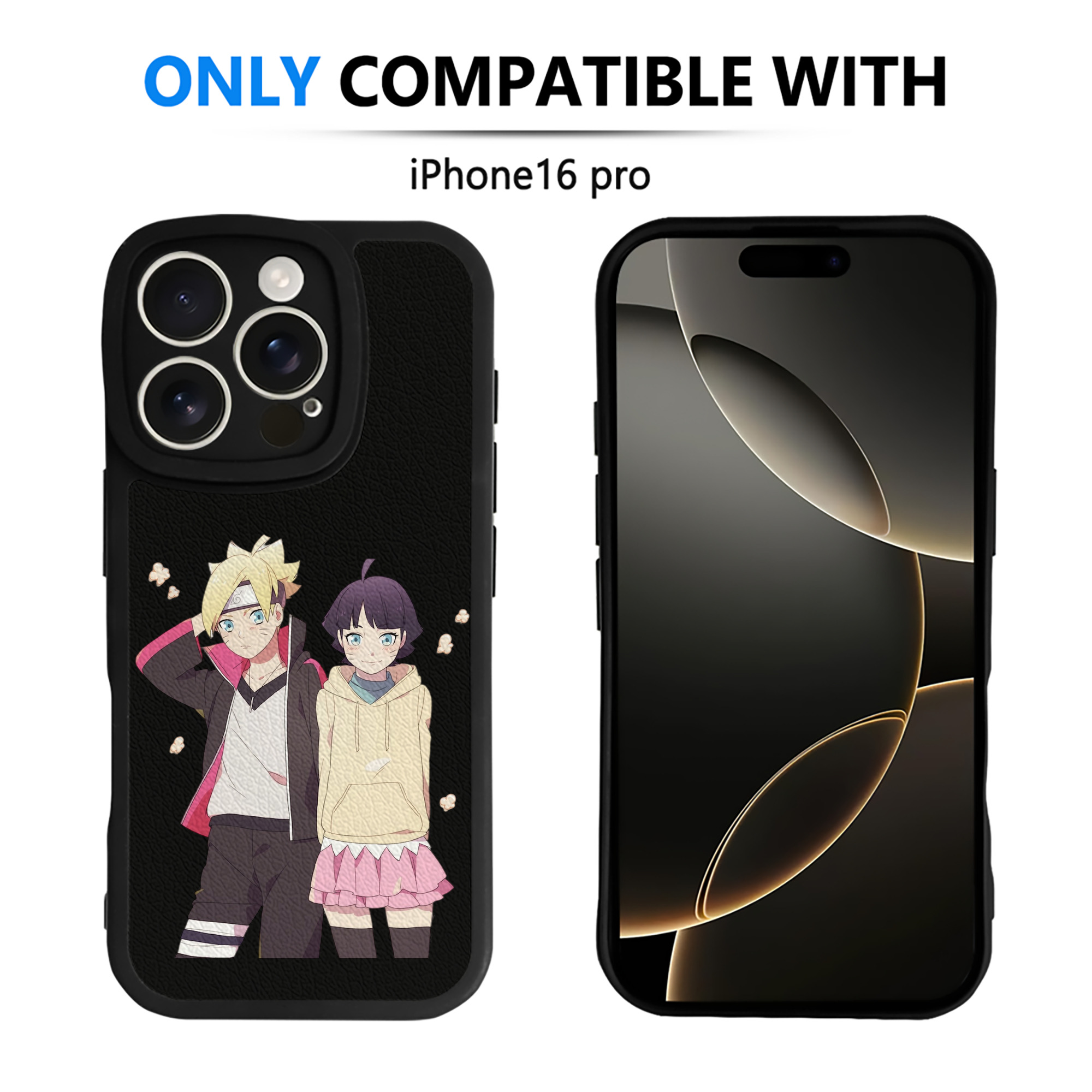 （画像用） NARUTO -ナルト- うずまき ボルト Uzumaki Boruto 【iPhone 16シリーズ対応】シリコンスマホケース（レザー調） 材質：シリコン